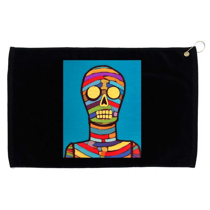 Halloween Folk Art Mummy Design Scary Mummy Grommeted Golf Towel