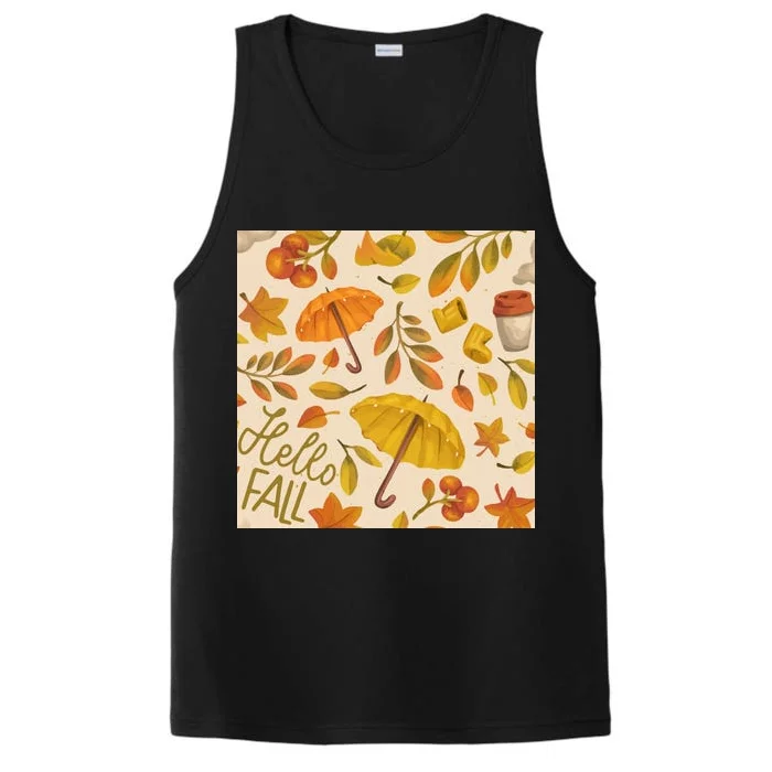 Hello Fall Autumn Season Performance Tank