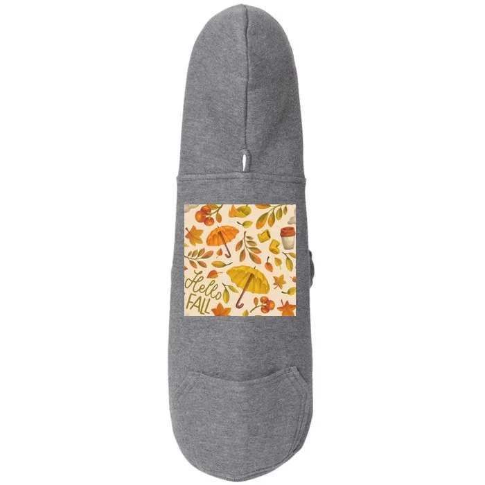 Hello Fall Autumn Season Doggie 3-End Fleece Hoodie