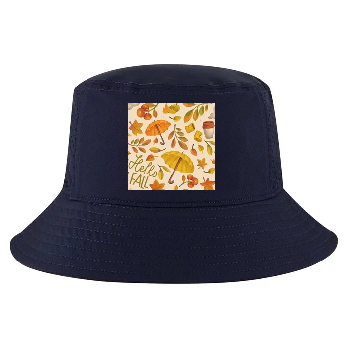 Hello Fall Autumn Season Cool Comfort Performance Bucket Hat