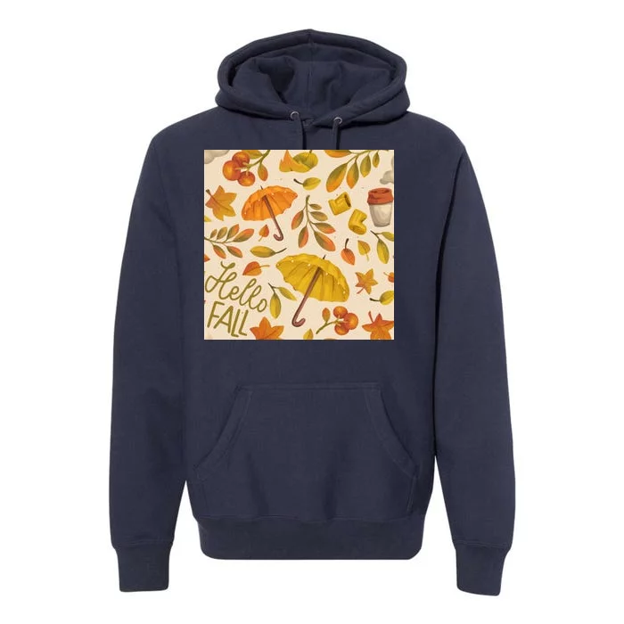 Hello Fall Autumn Season Premium Hoodie