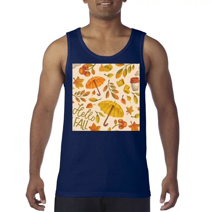 Hello Fall Autumn Season Tank Top