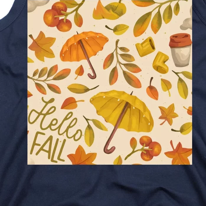 Hello Fall Autumn Season Tank Top