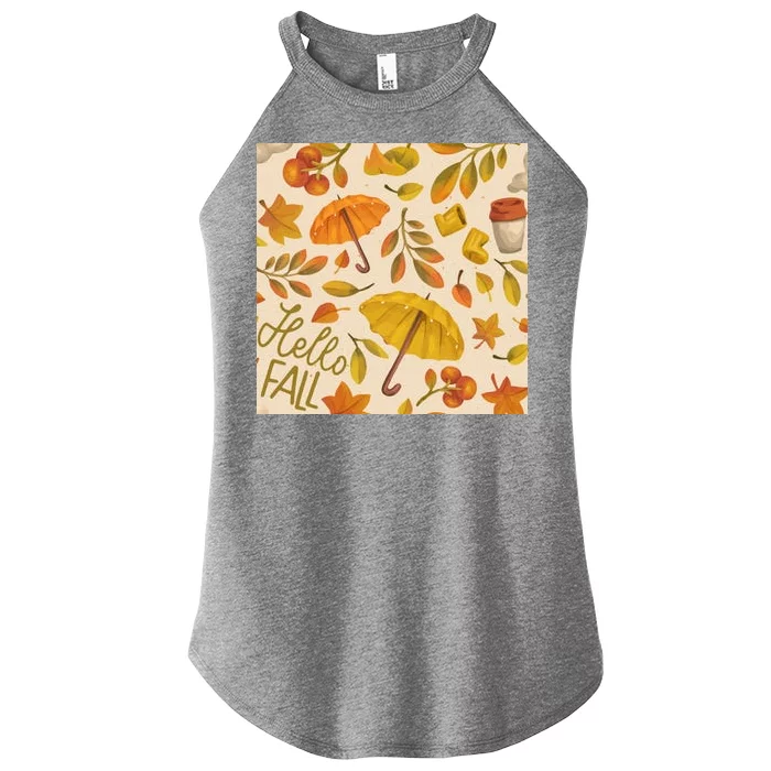 Hello Fall Autumn Season Women’s Perfect Tri Rocker Tank