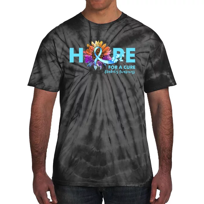 Hope For A Cure Diabetes Diabetic Awarenes Tie-Dye T-Shirt