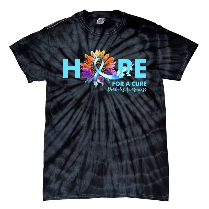 Hope For A Cure Diabetes Diabetic Awarenes Tie-Dye T-Shirt