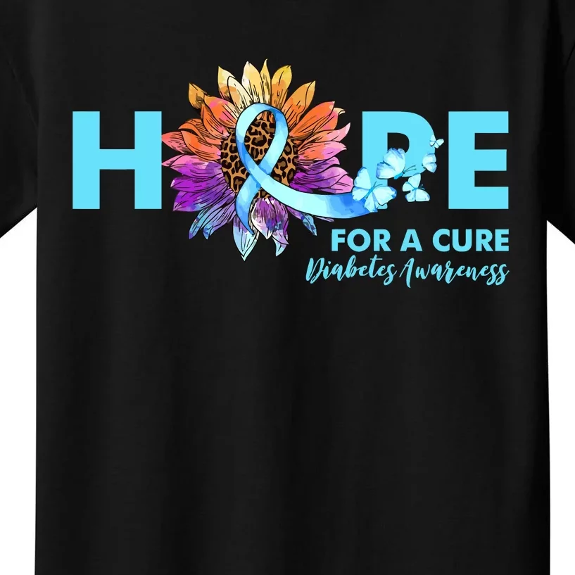 Hope For A Cure Diabetes Diabetic Awarenes Kids T-Shirt