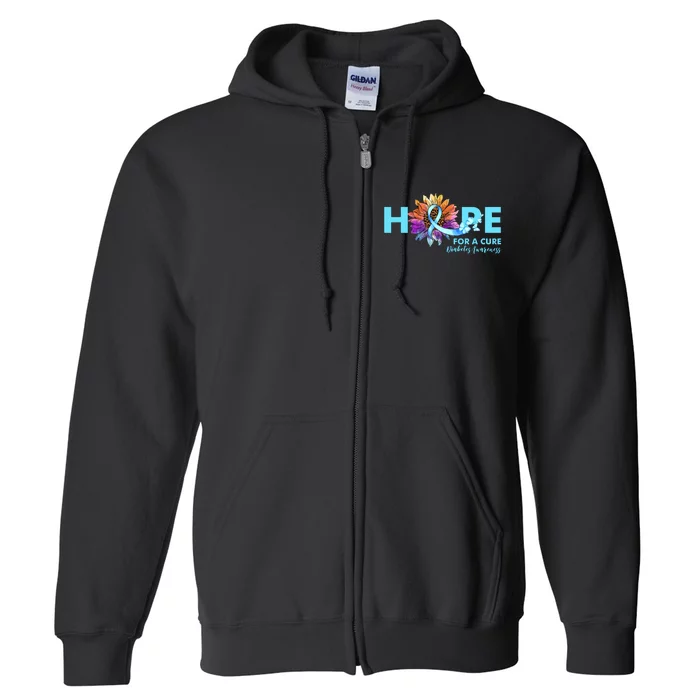 Hope For A Cure Diabetes Diabetic Awarenes Full Zip Hoodie