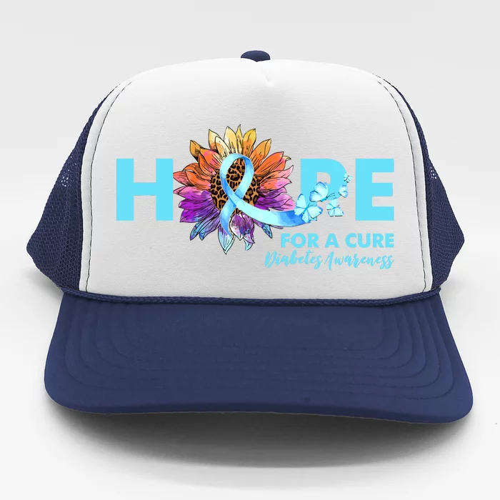 Hope For A Cure Diabetes Diabetic Awarenes Trucker Hat