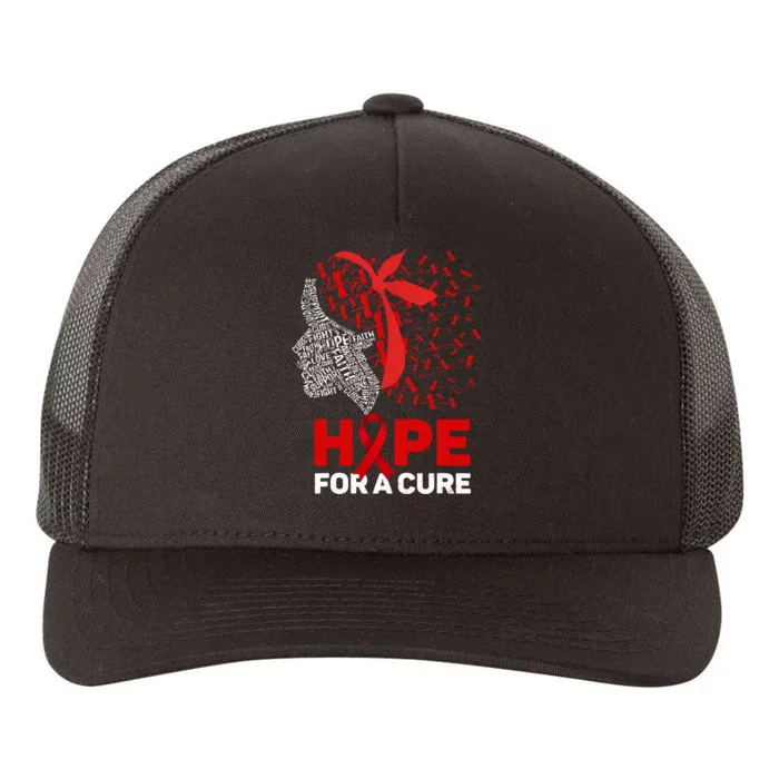 Hope For A Cure Red Ribbon National Hiv Awareness Month Yupoong Adult 5-Panel Trucker Hat