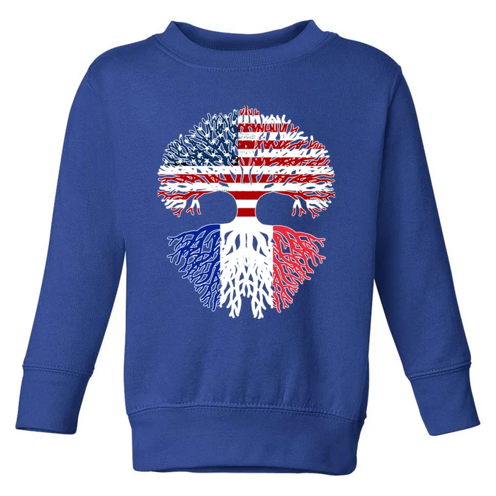 Happy French American Month Made In Usa With French Parts Gift Toddler Sweatshirt