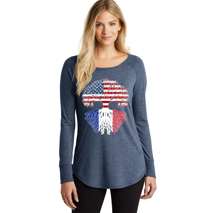 Happy French American Month Made In Usa With French Parts Gift Women's Perfect Tri Tunic Long Sleeve Shirt