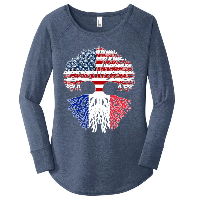 Happy French American Month Made In Usa With French Parts Gift Women's Perfect Tri Tunic Long Sleeve Shirt