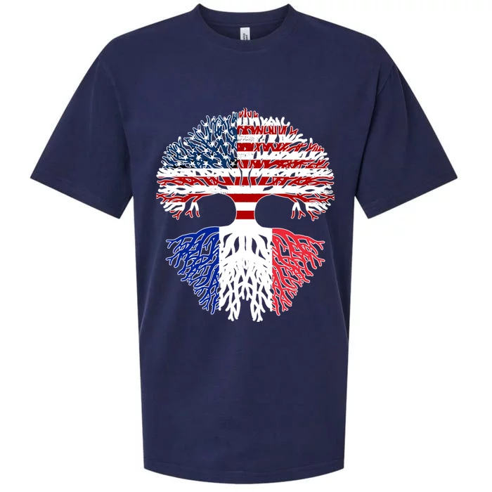 Happy French American Month Made In Usa With French Parts Gift Sueded Cloud Jersey T-Shirt