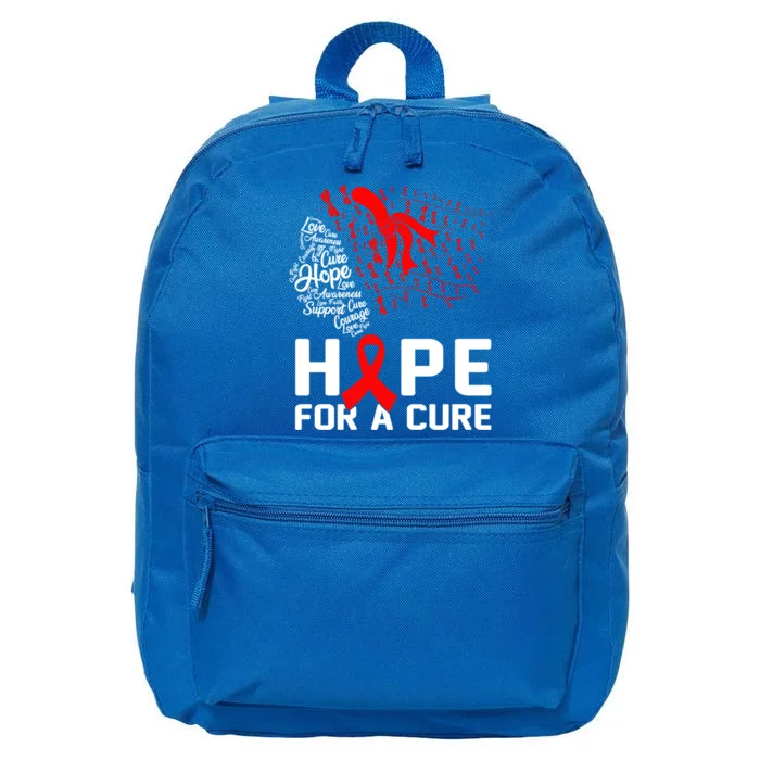 Hope For A Cure National Hiv Awareness Month Red Ribbon Gift 16 in Basic Backpack