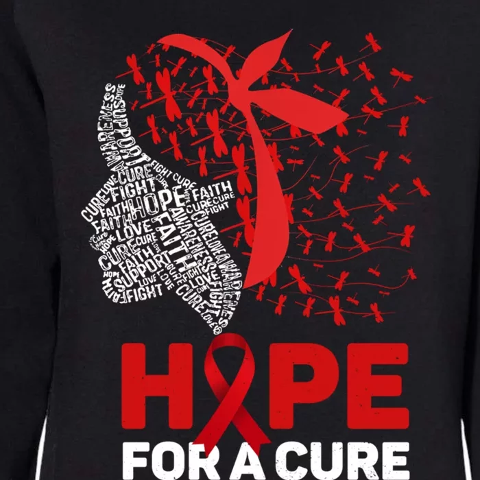 Hope For A Cure Red Ribbon National Hiv Awareness Month Gift Womens California Wash Sweatshirt