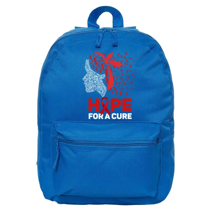 Hope For A Cure Red Ribbon National Hiv Awareness Month Gift 16 in Basic Backpack