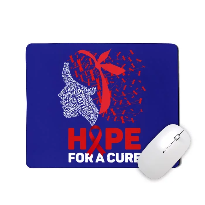 Hope For A Cure Red Ribbon National Hiv Awareness Month Gift Mousepad