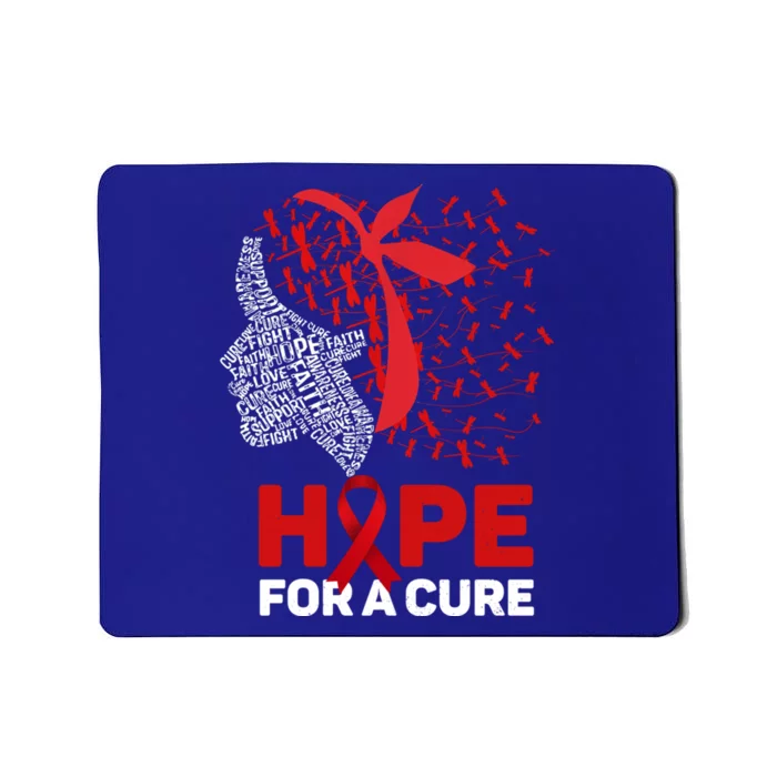 Hope For A Cure Red Ribbon National Hiv Awareness Month Gift Mousepad