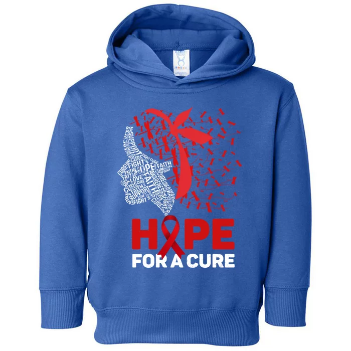 Hope For A Cure Red Ribbon National Hiv Awareness Month Gift Toddler Hoodie