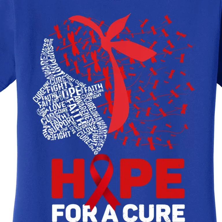 Hope For A Cure Red Ribbon National Hiv Awareness Month Gift Women's T-Shirt