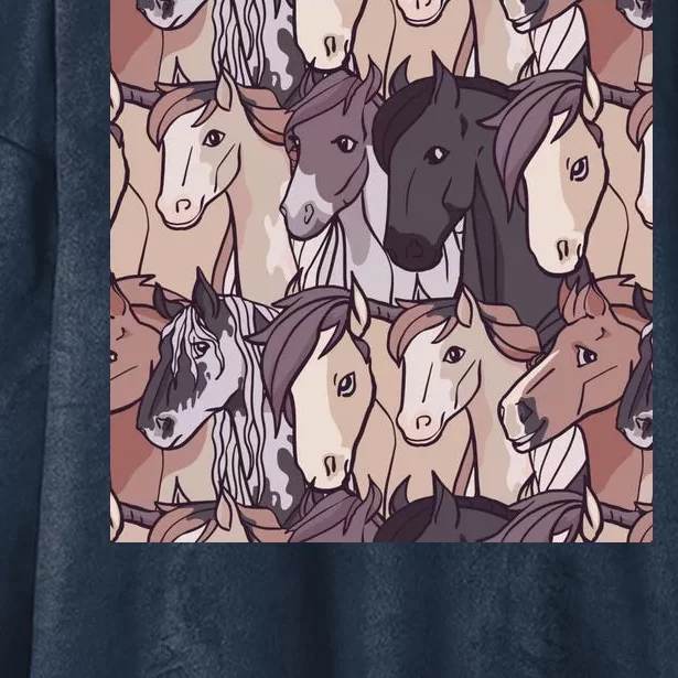 Horses Farm Animal Hooded Wearable Blanket