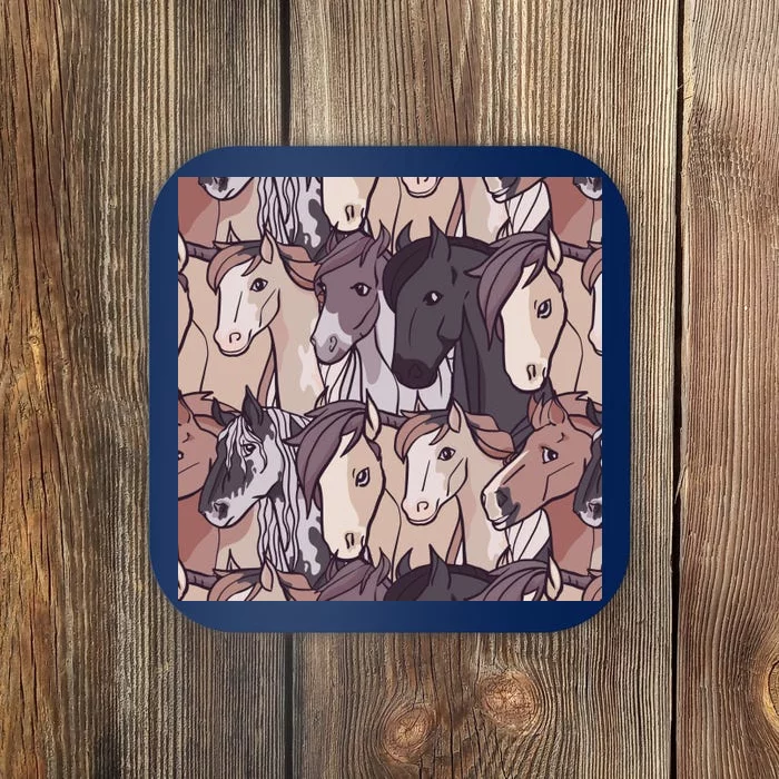 Horses Farm Animal Coaster