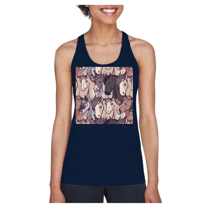 Horses Farm Animal Women's Racerback Tank