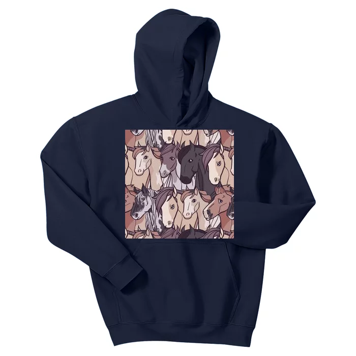 Horses Farm Animal Kids Hoodie