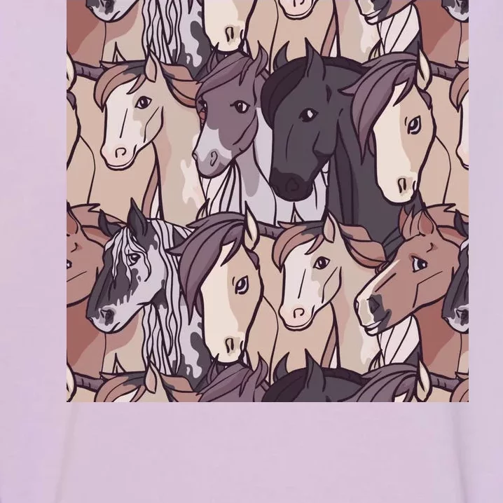 Horses Farm Animal Garment-Dyed Sweatshirt