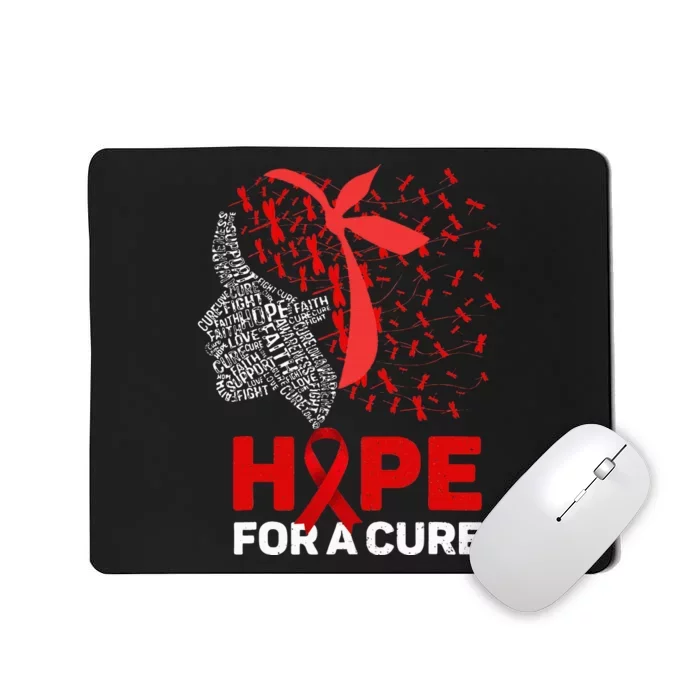 Hope For A Cure Red Ribbon National HIV Awareness Month Mousepad