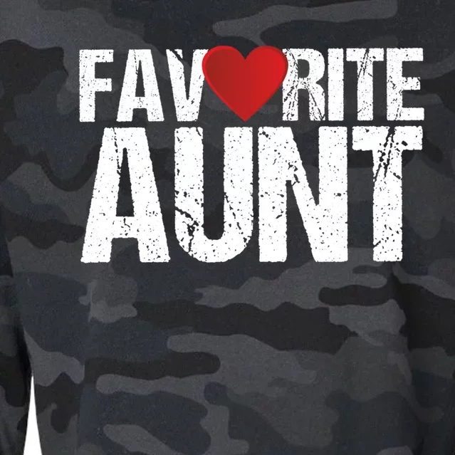 Heart Favorite Aunt Funny Gift Cropped Pullover Crew