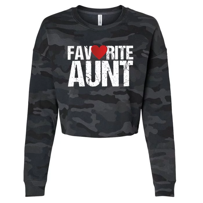 Heart Favorite Aunt Funny Gift Cropped Pullover Crew