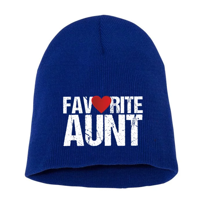 Heart Favorite Aunt Funny Gift Short Acrylic Beanie