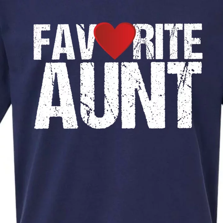 Heart Favorite Aunt Funny Gift Sueded Cloud Jersey T-Shirt