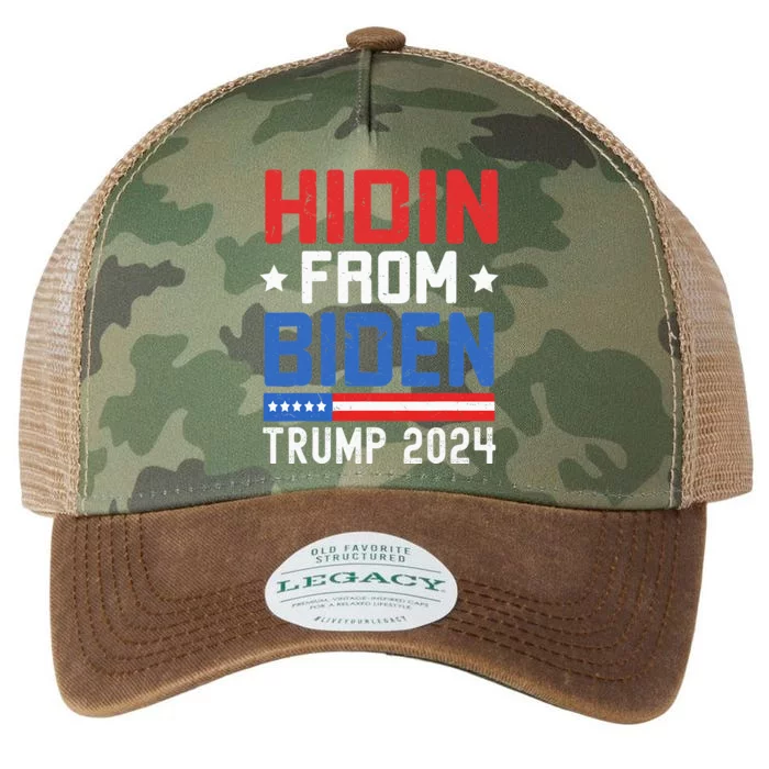 Hidin From Biden Trump 2024 Funny Anti Joe Biden Legacy Tie Dye Trucker Hat