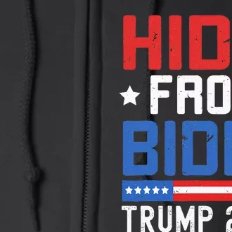 Hidin From Biden Trump 2024 Funny Anti Joe Biden Full Zip Hoodie