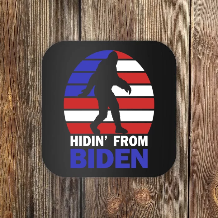 Hidin From Biden Anti Joe Biden 2020 Election Hiding Bigfoot Coaster