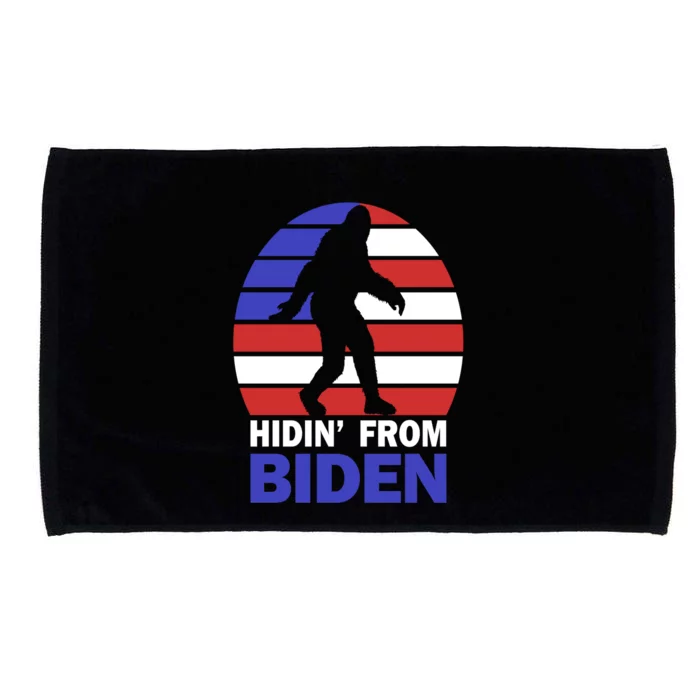 Hidin From Biden Anti Joe Biden 2020 Election Hiding Bigfoot Microfiber Hand Towel