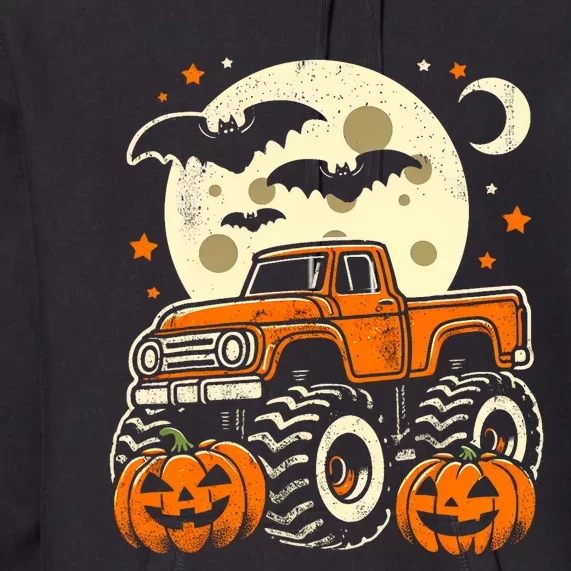 Halloween For Boy Monster Truck Pumpkin Halloween Premium Hoodie