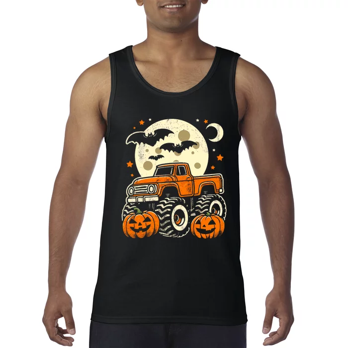 Halloween For Boy Monster Truck Pumpkin Halloween Tank Top