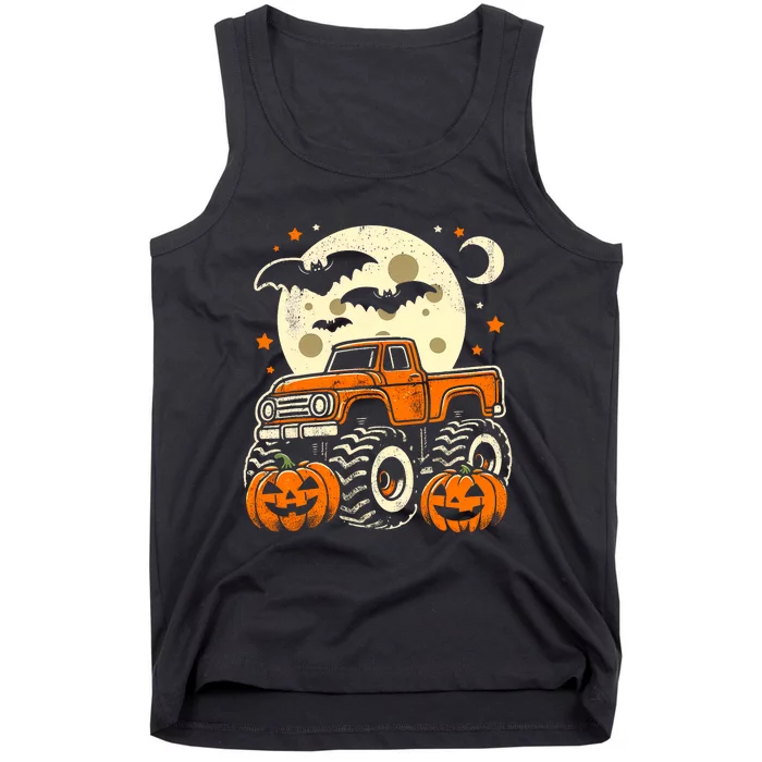 Halloween For Boy Monster Truck Pumpkin Halloween Tank Top