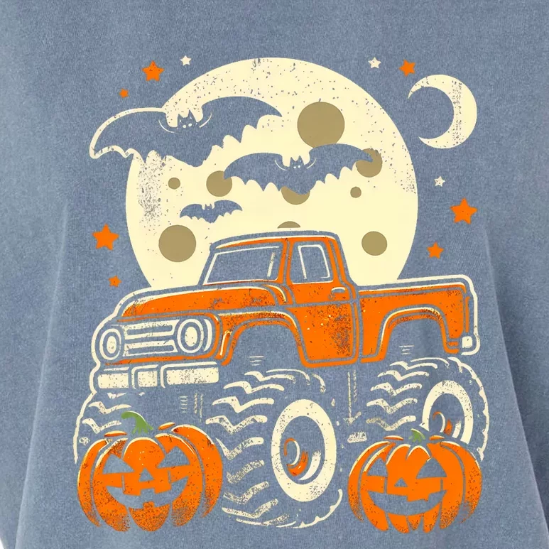 Halloween For Boy Monster Truck Pumpkin Halloween Garment-Dyed Women's Muscle Tee