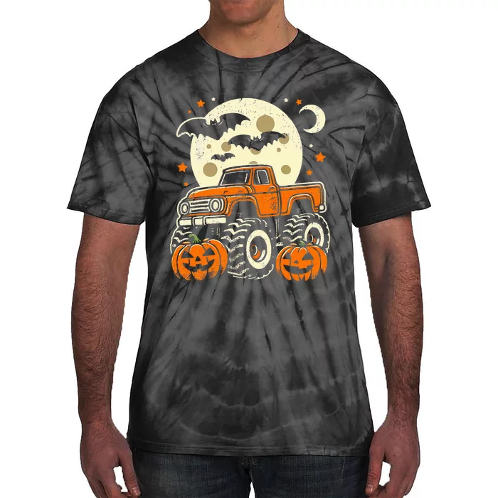 Halloween For Boy Monster Truck Pumpkin Halloween Tie-Dye T-Shirt