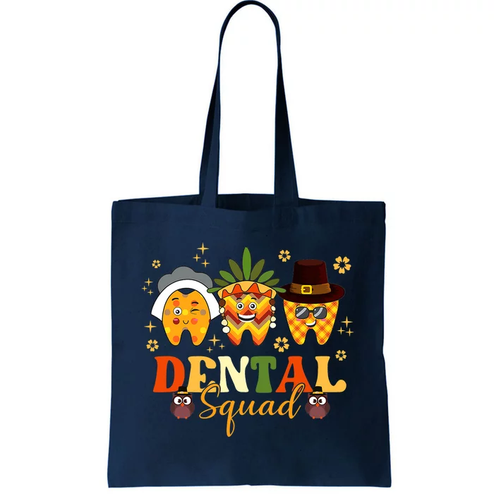 Happy Fall Brush Them All Dental Dentist Squad Thanksgiving Tote Bag