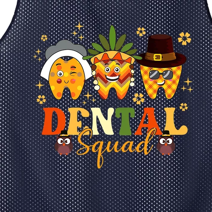 Happy Fall Brush Them All Dental Dentist Squad Thanksgiving Mesh Reversible Basketball Jersey Tank