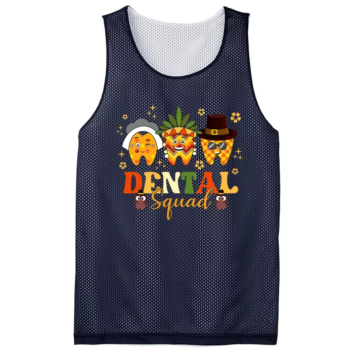 Happy Fall Brush Them All Dental Dentist Squad Thanksgiving Mesh Reversible Basketball Jersey Tank