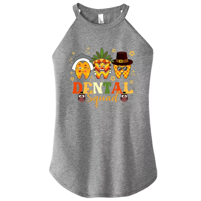 Happy Fall Brush Them All Dental Dentist Squad Thanksgiving Women’s Perfect Tri Rocker Tank