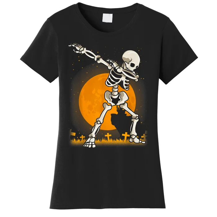 Halloweens For Boy Girl Dabbing Skeleton Costume Women's T-Shirt