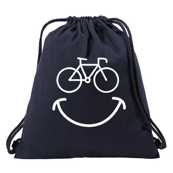 Happy Face Bike Cycling And Cyclist Drawstring Bag